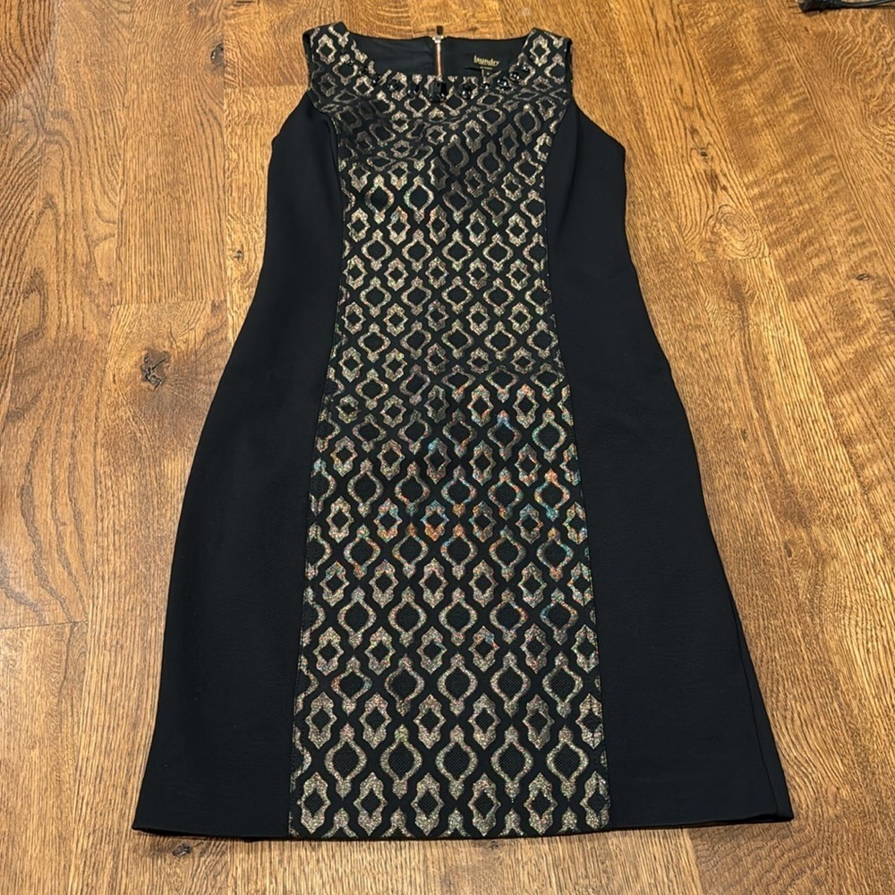 Laundry by Shelli Segal Women’s Midi Dress Black and Gold Size 0